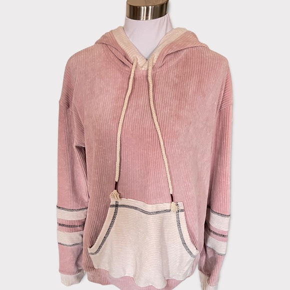 Varsity Long Sleeve Corduroy Hoodie - Picture 3 of 4